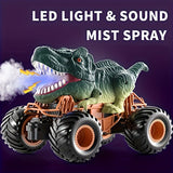 Remote Control Dinosaur Cars，Kids 2.4Ghz RC Dinosaur Truck Toys With Light Sound Spray Function