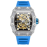 ONOLA Fashion Watch for Men Milky Way Star Sapphire Dial Luxury Steel Band Male Mechanical Wrist Watches Relogio Masculino
