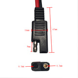 100CM 14AWG Alligator Crocodile Clip to SAE Connector Release Quick Disconnect Car Solar Power Charging Extension Cable