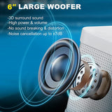 Karaoke Machine, Portable Bluetooth PA System With 2 Wireless Microphones, Family Gathering, Meeting, Picnic