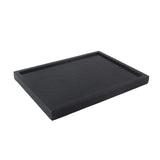 2X Wooden Serving Tray Tea Dishes Plate- Black, 25X18x2cm