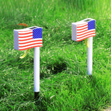 10Pcs America Flag Solar Ground Insert Lamp IP65 Waterproof Outdoor Stake Light Auto ON for Patio Lawn Yard