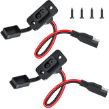 Rectangular 2 PCS 12AWG 30CM To Extension Cord Harness SAE Socket Sidewall Port Solar Panel Flush Connector