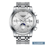 GUANQIN Brand Moon Phase Luxury Man watch Sapphire Stainless steel Waterproof watch for men Mechanical Luminous Men's watches