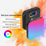 Magnetic Pocket RGB Photography Fill 2500K-9000K Video Light for Computer Tablet Mobile Phone DSLR Camera