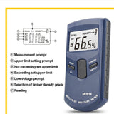 Inductive Hygrometer Timber Damp Detector Digital Moisture Meter For Wood 4-80% MD918 (1 Pcs)