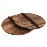 Natural Wooden Pot Cover Pan Lid With Large Handle Anti-Hot Anti-Spillover Hypotenuse Cover Wok Wooden Pan Lid Cookware Parts