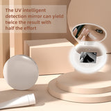with UV Camera for Sunscreen Test LED Fill 3 Light Mode Travel Makeup Handheld Make Up Mirror