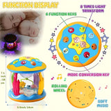 Infant Toys-3D Ocean Projector Toys, Crawling Learning Prone Toys That Can Light Up Music