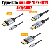 4K@60HZ Type-C to miniDP DP HDTV Adapter HD Video Projection Cable 2k@144hz FOR TV HAUAWEI display screen EDP driver board