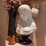 1pc Maiden Sculptural Bust Veiled Lady Bust Statue Resin Home Decoration,cute Ornament, Home Living Room Bar Cafe Decor Ornament, Room Decor Tabletop Display Ornament