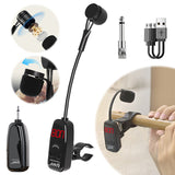 UHF Instruments Microphone Clip on Pickup System Wireless Receiver and Transmitter for Clarinet Flute
