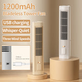 Bladeless Tower Quiet Adjustable 3 Speed Settings USB Fan Low Noise Powerful Airw Oscillating for Natural Coog