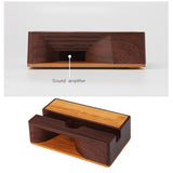 Mobile Wooden Cell Stand with Sound Amplifier Phone Holder Desk Support