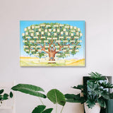 Chart To Fill In 6 Generation Genealogy Poster Blank Fillable Ancestry Chart, Print Family Tree Picture A