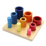 Early Learning Kindergarten Sensory Aids Rainbow Round Ladder Building Blocks Teaching Toys