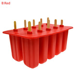 Homemade Ice Cream Silicone Mold 4/10 Cavity Homemade Kitchen Silicone Popsicle Mold Reusable Popsicle Mold Making Sorbet Mould