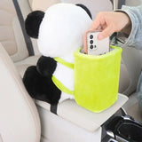 Tissue Boxes Cartoon Panda Plush Bins Cute Interior Trash Car Bucket Female Umbrell Phone Storage Box