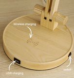 Home Decor Bedroom Wood Rechargeable Table Lamp Study Led Desk Lamp