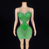Novas 2024 Summer New Diamond Strap Open Back Sexy Bag Hip Side Split Pink Short Evening Dress
