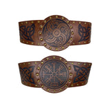 Viking Embossed Wide Belt Medieval Faux Leather Belt Renaissance Knight Corsets Belt Norse Cosplay Costume Armors Belt NEW