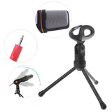 SF-666 Professional 3.5Mm Microphone Wired Home AUX Audio Stereo Desktop Tripod MIC Set For Pc Phone Karaoke Durable Gold