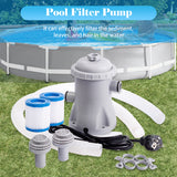 330 GPH Paddg Electric Water Pump - With 2 Filter Cartridges, For Above Ground Small Pools & Filters