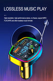 Type-C Car Mp3 Player Bluetooth 5.0 FM Transmitter PD Dual USB Charger Atmosphere Light U Disk TF Card Lossless Music Player