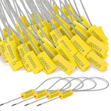 (Yellow) 120 Steel Cable Seals Metal Security Seal Numbered Metal Truck Trailer Seals Security Tags Tamper Ev