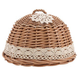 1pc Rattan Weaving Food Cover Household Storage Basket for Home (Wood Color)