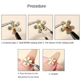 30Pcs/Pack Metal Rotatable Bearing Shaft For Rotating 3D Nail Art Decorations DIY Crystal Jewelry Spin Accessory Tools