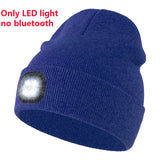 Bluetooth Earphone Music Hat Winter Wireless Headphone Cap Rechargeable Warm Knitting Beanie With LED Light
