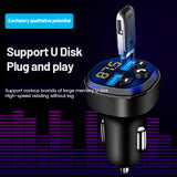 Wireless Bluetooth 5.0 Car MP3 Player Handsfree FM Transmitter Audio Dual USB Fast Charger Support  U Disk Play