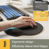 Mouse Pad with Memory Foam Stepped-Wedge Design Ergonomic Wrist Support Non-slip Mousepad for Home Office Supplies