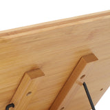 Book Holder Tray Natural Space Saving 5 Adjustable Height Bamboo Reading Rack for Elder for Living Room