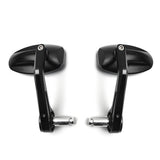 2Pcs CNC Motorcycle Bar End Black Rearview Side Mirrors for Triumph Speed Triple - Street Triple Bar End Mirrors with Tools.
