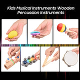 13 PCS Kids Musical Toys with Carry Bag Colorful Wooden Percussion Instruments Early Education Birthday Gifts