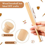 36 PCS Mini Baseball Bat 7 Inch Unfinished Small Wooden Bats Unpainted For Painting Keychain