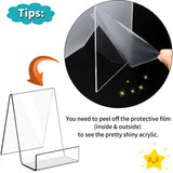 6PACK Book Stand Clear Acrylic Display Easel Holder for Displaying Picture Albums, Books, Music Sheets(Large)