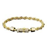 6mm Trendy Simple Gold Twist Chain Bracelet