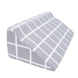 Body Positioning Foam Padding Triangle Shaped Wedge Pillow Comfortable Grey Plaid Easy To Clean for Home Hospital
