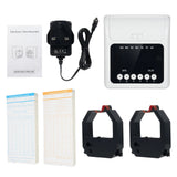 Electronic Clock Employee Attendance with Extra 100pcs Time Cards 2 Sided Monthly & Weekly Punch Payroll Recorder
