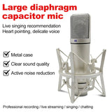Metal Professional Condenser Studio Microphone for Computer Gaming Recording Singing Podcast Sound Card