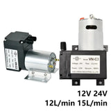 DC 12V 24V 12L/min 15L/min Miniature Vacuum Small Negative Suction Diaphragm Pressure Pump Dual Purpose