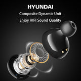 HYUNDAI Wireless Bluetooth Headset Micro Usb Charging Noise Canceling Low Latency Surround Sound Bluetooth Headset