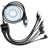 8 in 1 Multifunctional USB Programming Cable Compatible for Baofeng Kenwood TYT QYT Motorola Yaesu ICOM Walkie Talkie Car Radio