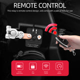Relay 12V Battery Disconnect Cut Off Isolator Anti-Theft with Remote Control Switch Fobs