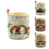 Lovely Stump Plant Pots Resin Animal Story Pot Garden Home Decoration Resin Flower Pots Garden Balcony Decoration Flowerpot