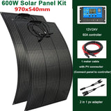 600W/300W Solar Panel Kit - 18V Flexible Monocrystalline Solar Cells Power Charger for Outdoor Camping, Yacht, Motorhome, Car, RV, Boat.