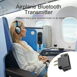 Bluetooth Transmitter BT 5.0 HIFI Stereo Audio Music Wireless Adapter 3.5mm Jack AUX For Airplane Flight TV PC Headphone Speaker